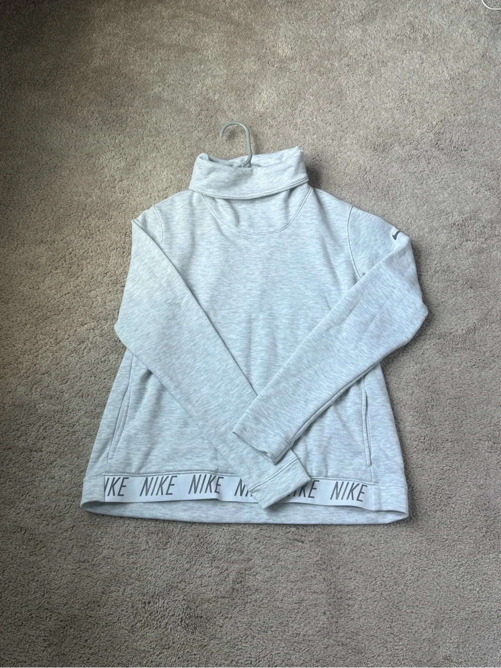 Nike Women's Light Heather Gray Turtleneck Pullover